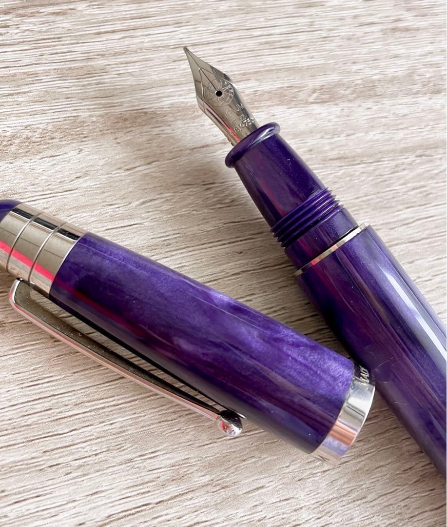 【箱付き美品】　シグナム　ノーバ　万年筆　パープル　18K