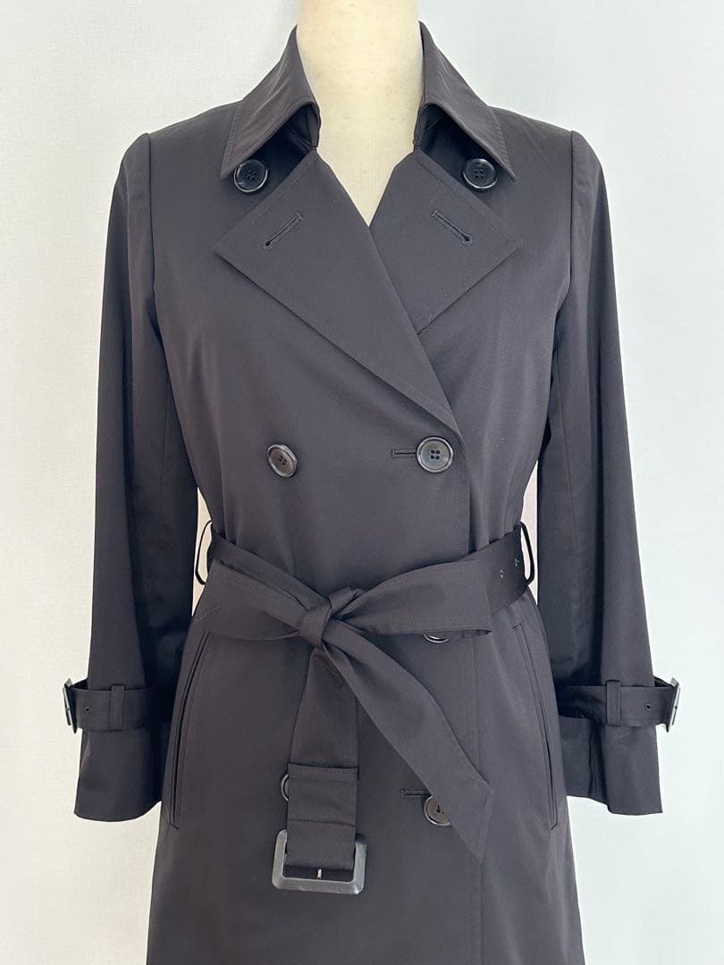 エムプルミエブラック　ベルテッド中綿入りロングトレンチコート