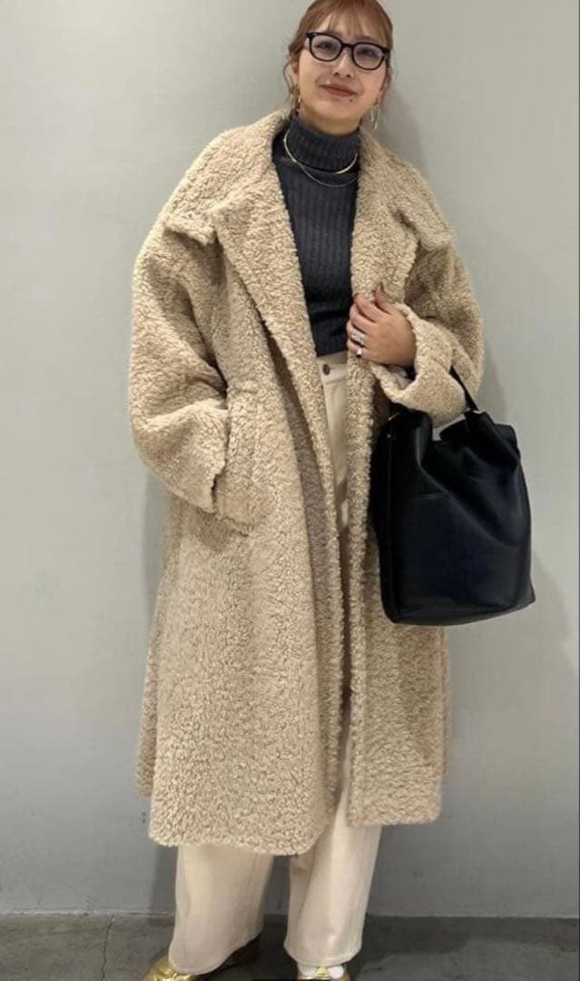 【お値下げ•人気商品•美品】アダムエロペ　ボアロングコート