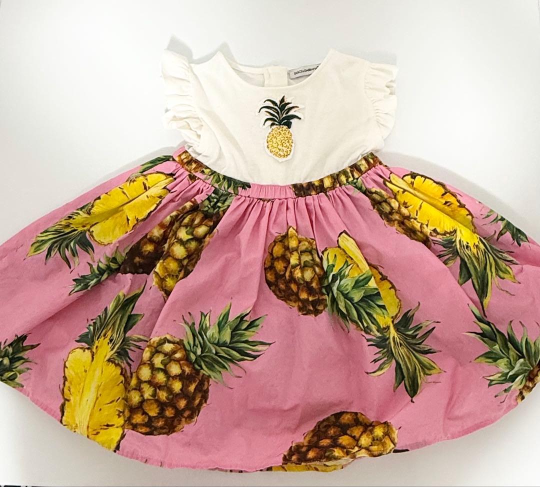 DOLCE & GABBANA パイナップル柄ワンピース 80cm ドルガバ