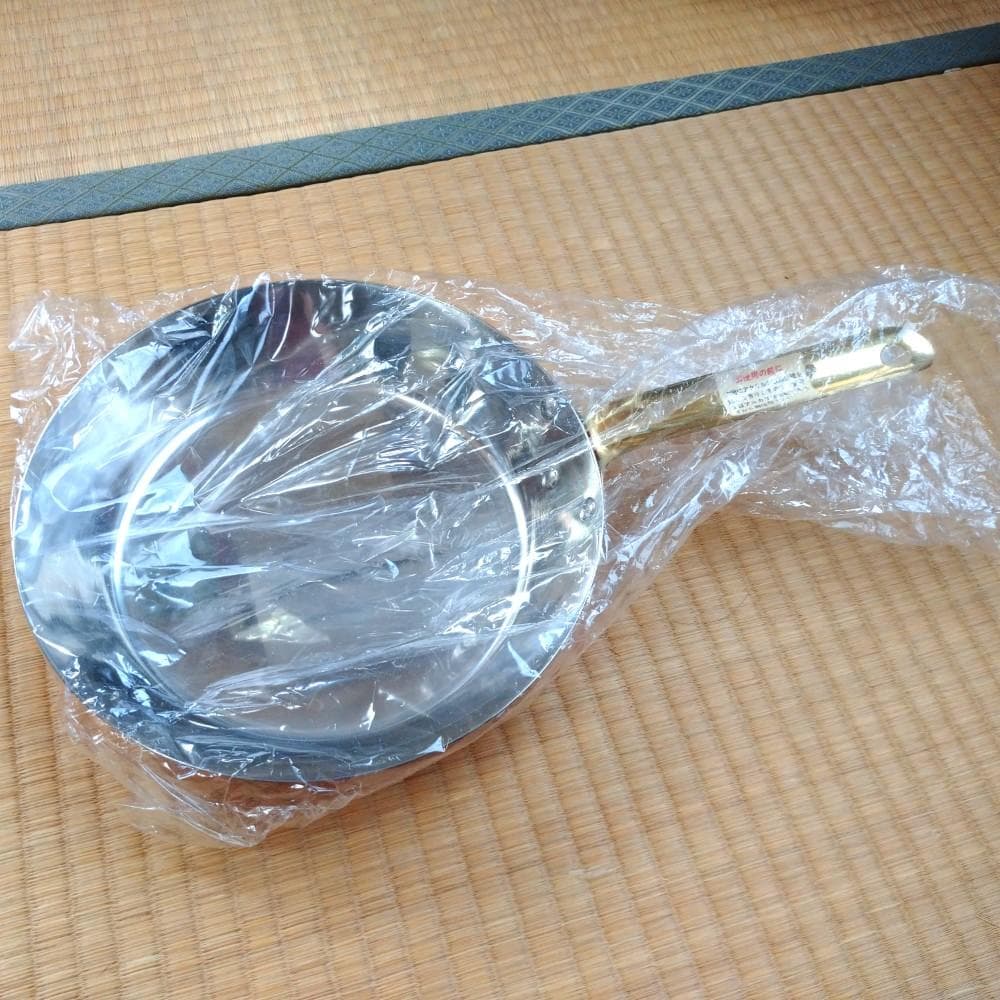 フライパン 銅製 内面ニッケル仕上げ 未使用 直径24cm弱