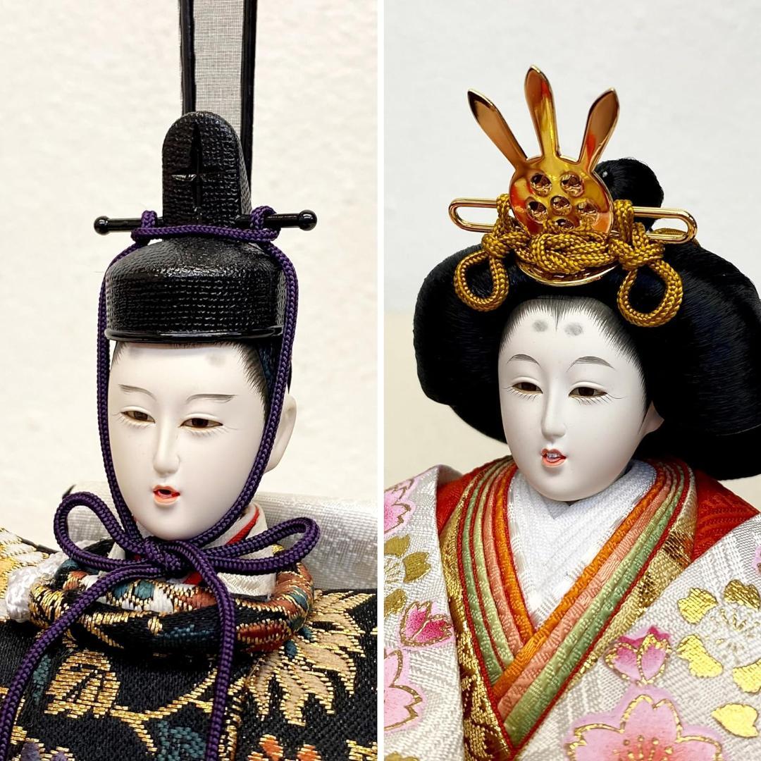 小三五 親王飾り 菊柄 黒色 雛人形 ひな人形 雛祭り 雛飾り ひな飾り