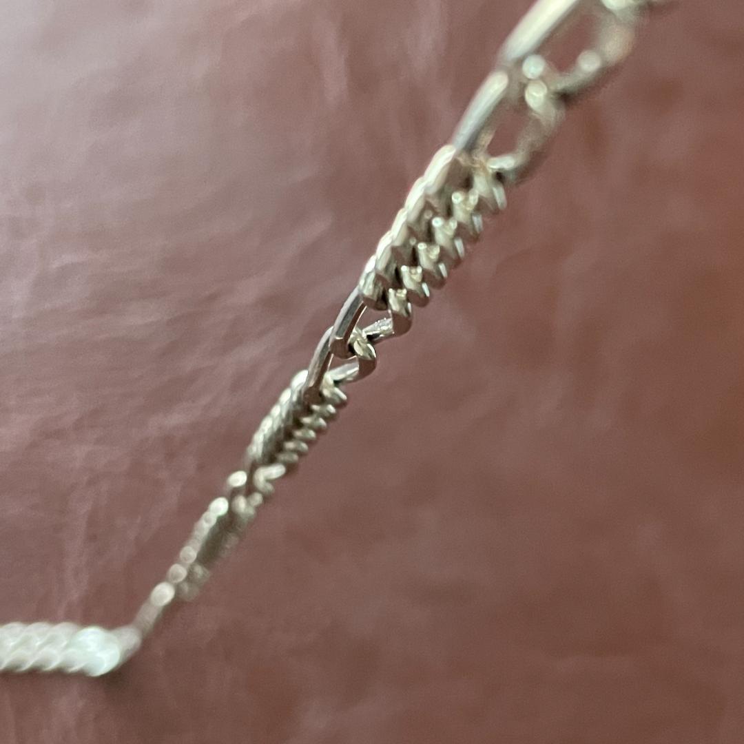 ビンテージシルバー925 ブレスレット MEXICO製 フィガロチェーン メンズ