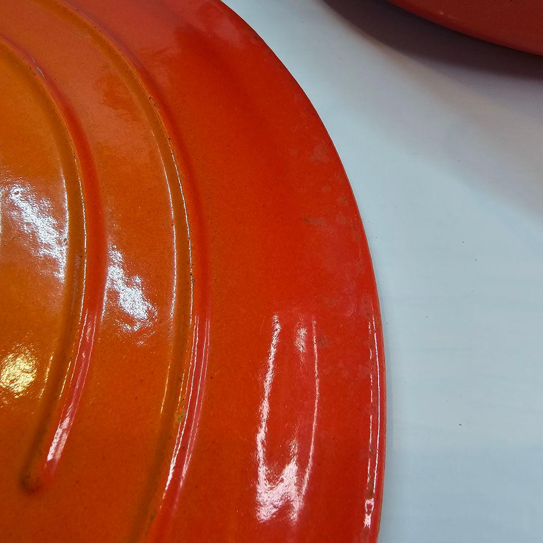 LE CREUSET ル・クルーゼ オレンジ 鋳鉄製 両手鍋 24cm