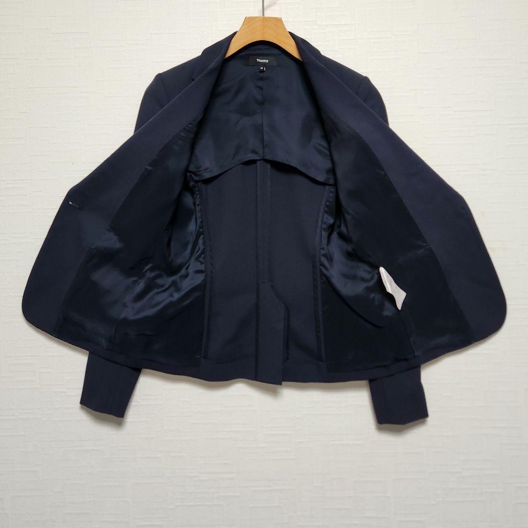 セオリー　レディース　パンツ　スーツ　セットアップ 　濃紺　ストレートパンツ