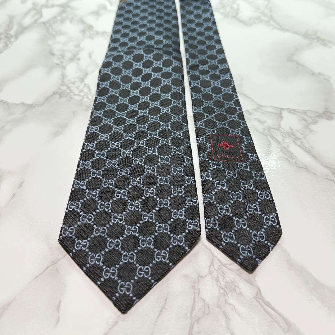 ✨極美品✨ 近年モデル GUCCI ネクタイ シルク100 GG シェリーライン