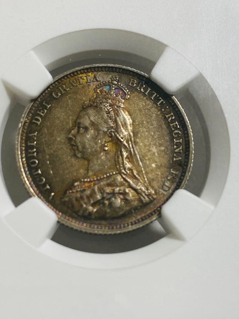 NGC MS62イギリス ヴィクトリア 1シリング 1S 銀貨 12/31迄