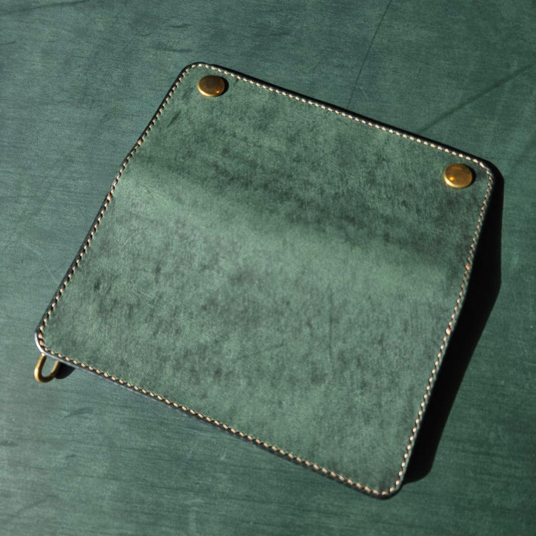 260ロング　トラッカーウォレット イタリアンレザーTEXAS【グリーン】