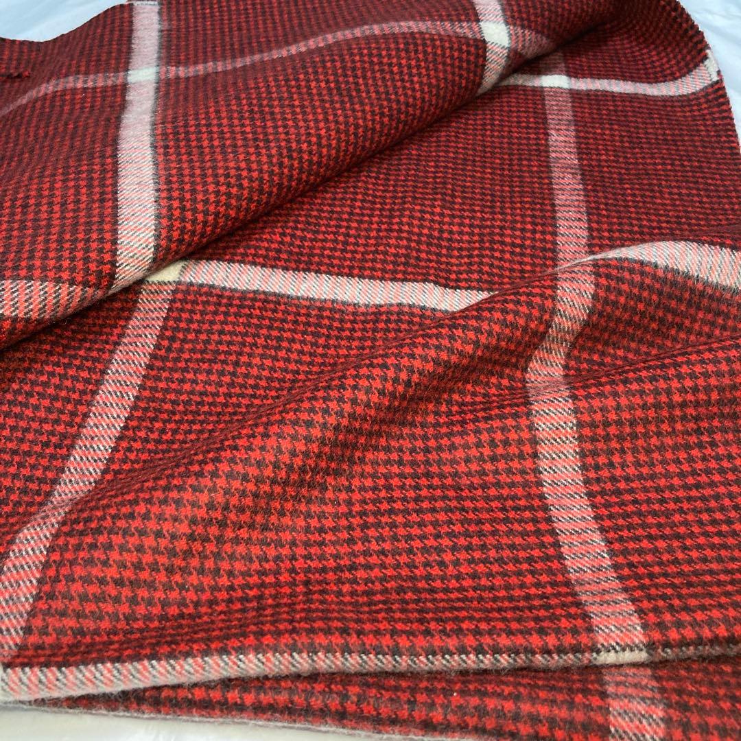 極美品 ジョンストンズ カシミヤ100％ 大判ストール レッド 国内正規品