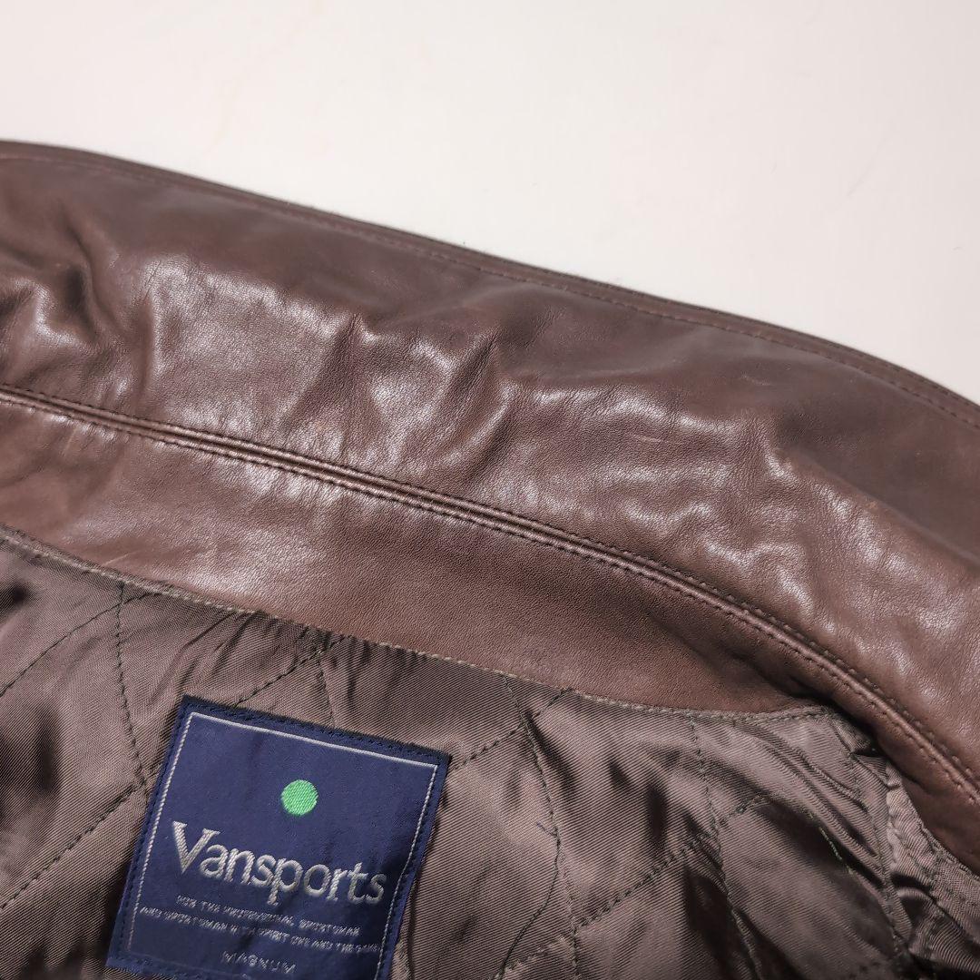 Vanspors Harris Tweed チェック 襟革 中綿 ジャケット