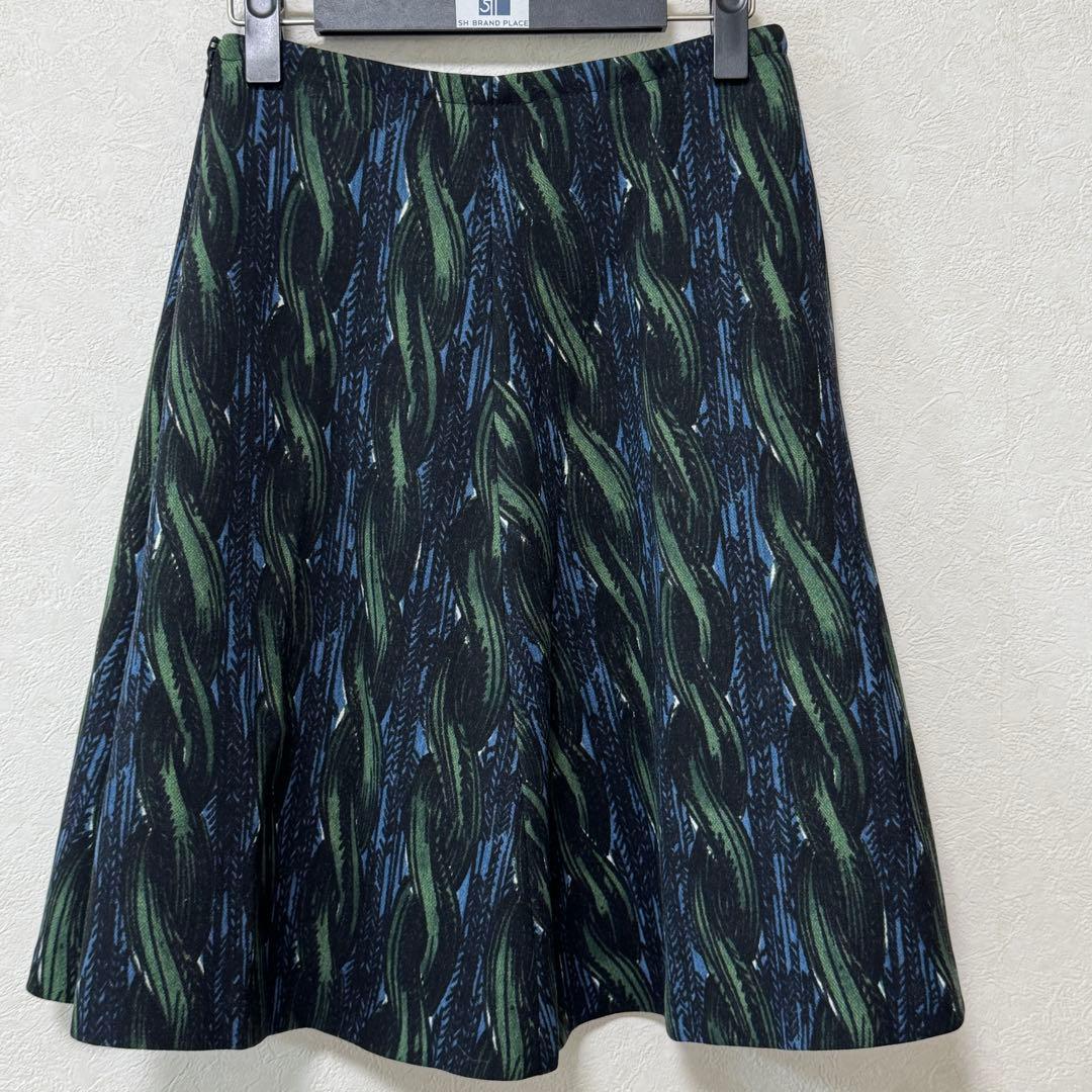 【美品】PRADA プラダ ウール フレア スカート38 S イタリア製