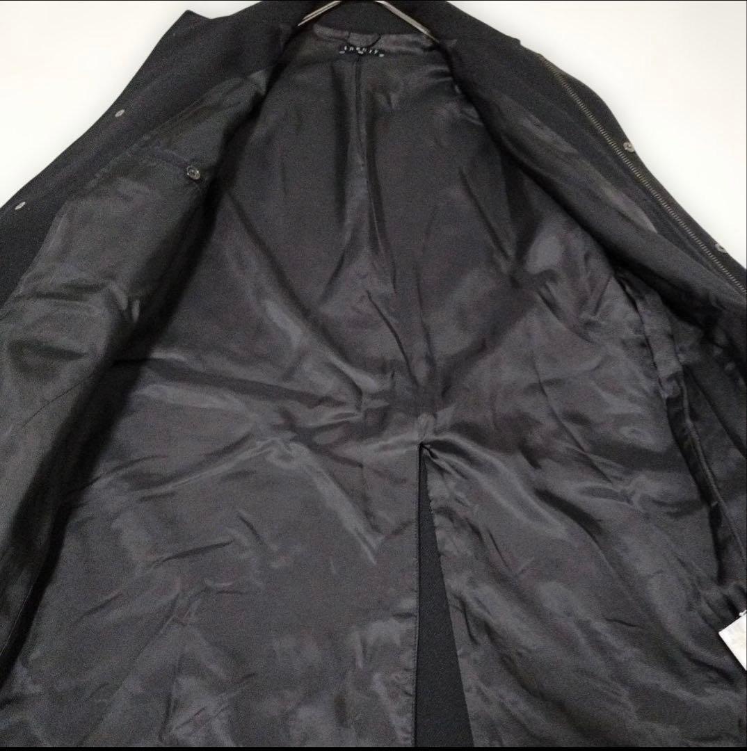 Theory　セオリー　メンズ　ステンカラーコート　黒　40 （L）ダブルジップ