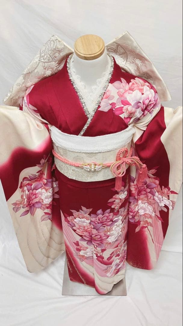 花柄振袖　振袖 正絹　振袖フルセット　成人式　　振袖7点セット