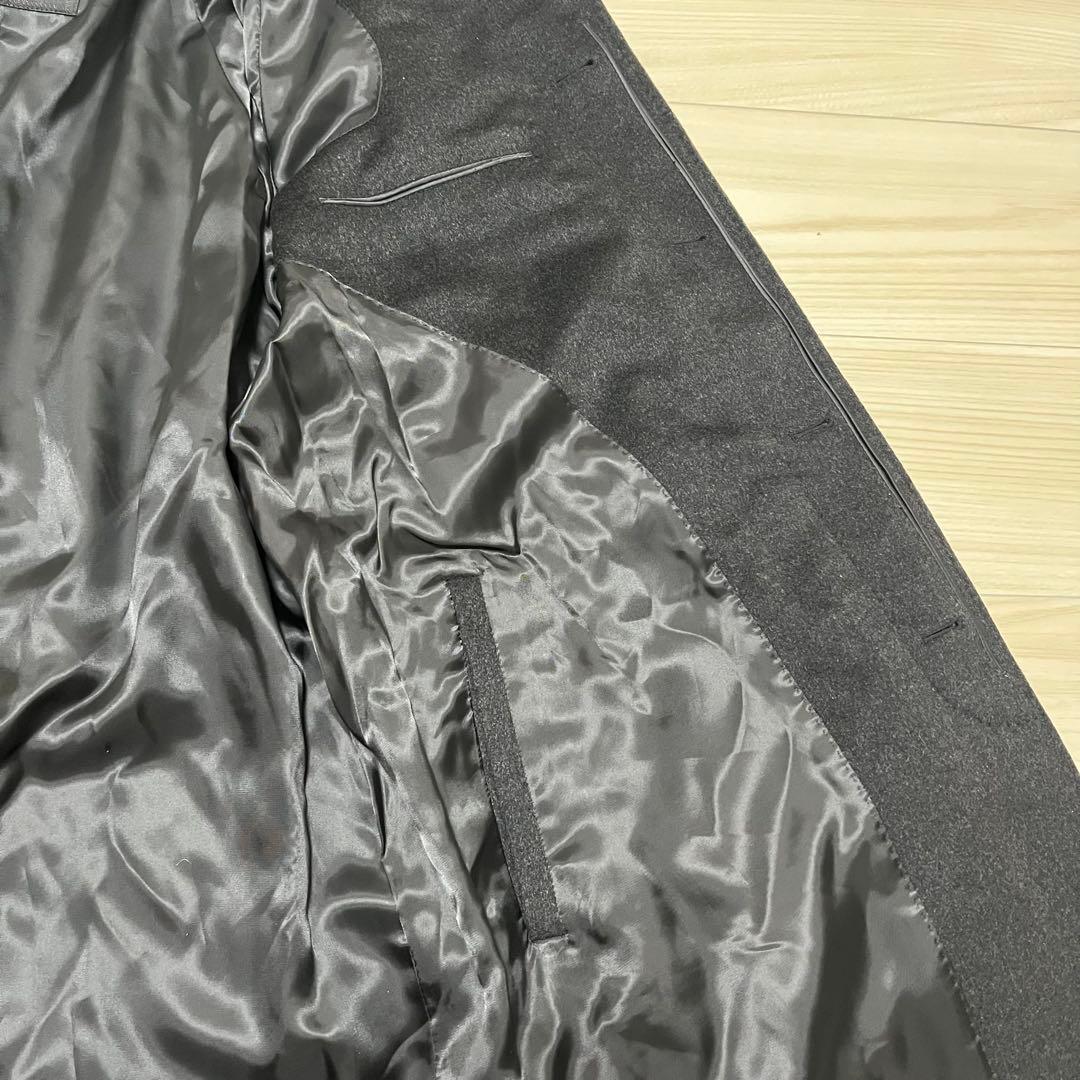 高級✨未使用級　SANYO カシミヤ100 ステンカラーコート ブラックグレー