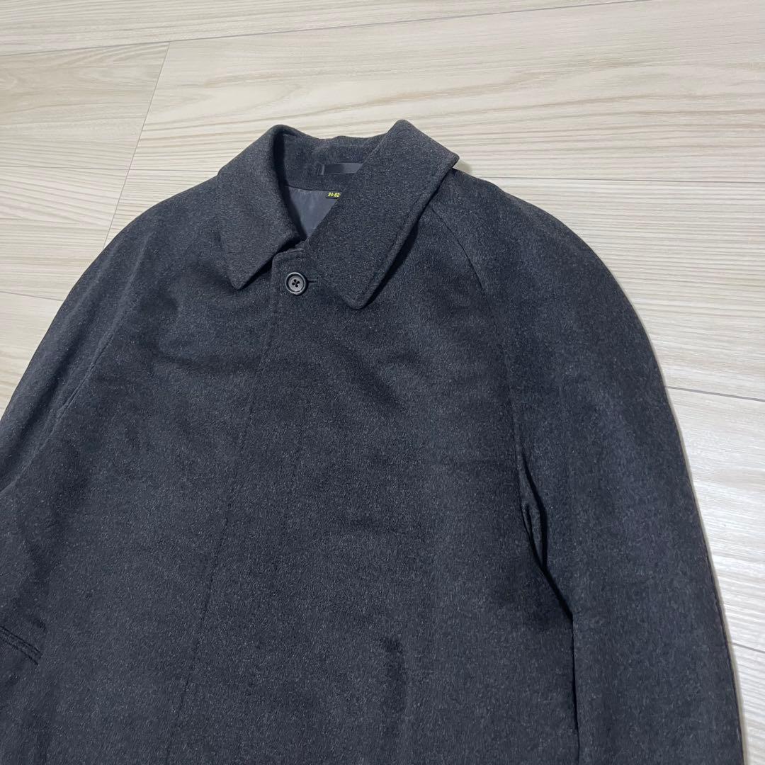 高級✨未使用級　SANYO カシミヤ100 ステンカラーコート ブラックグレー