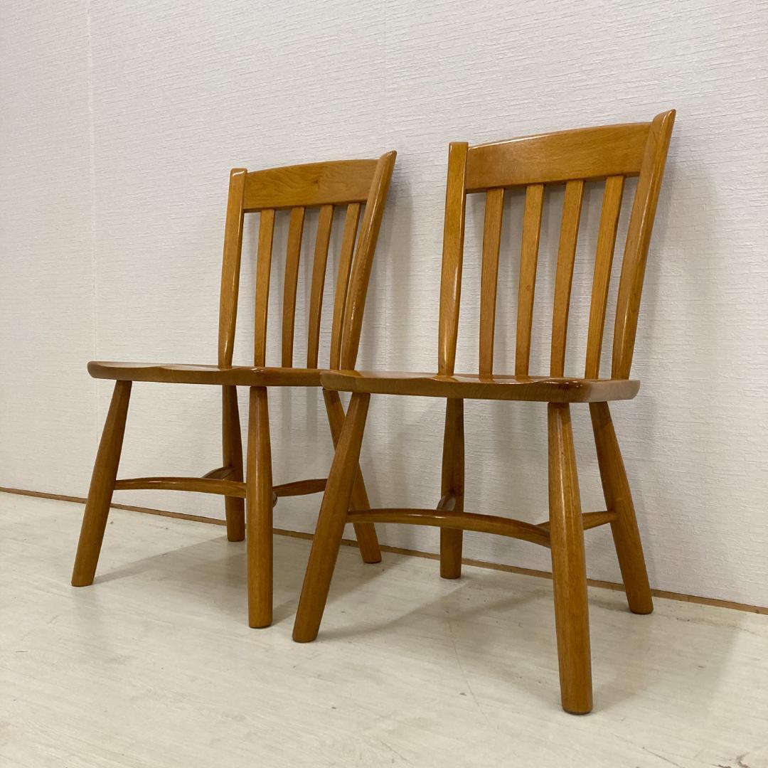 【柏木工】ダイニングチェア　椅子　ウインザーチェア　２脚セット