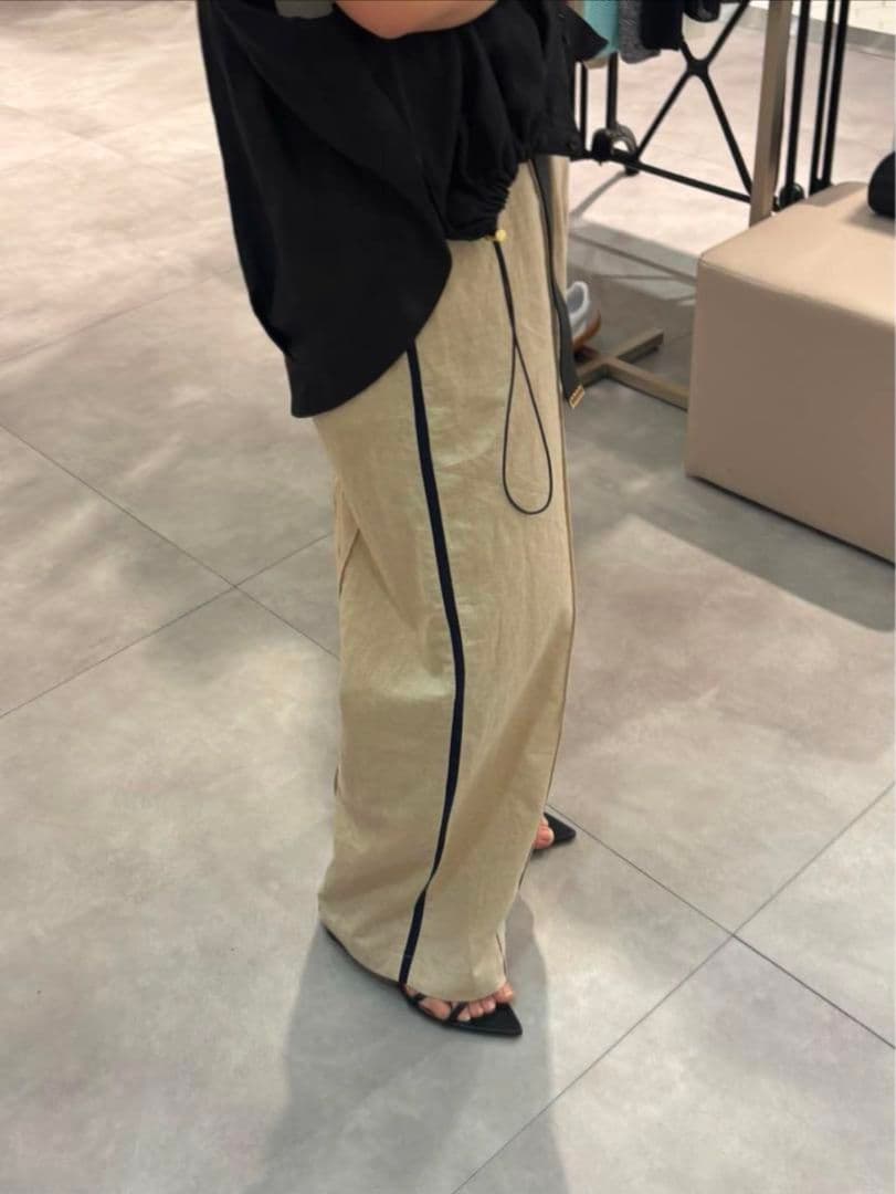 25年 今期 新品　doudou リネンドロストフレンチシャツ F フリー