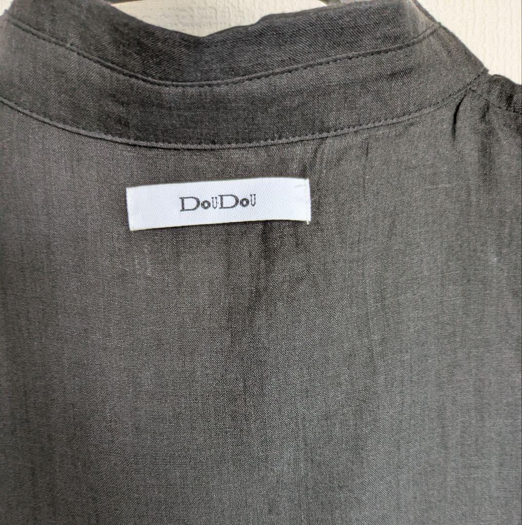25年 今期 新品　doudou リネンドロストフレンチシャツ F フリー