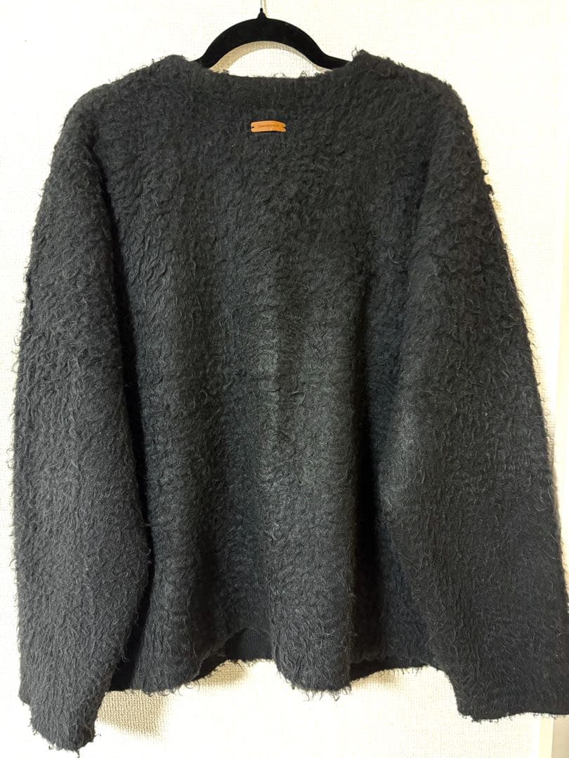 モヘアタッチスーパーシャギーカーディガン 黒camphor wood