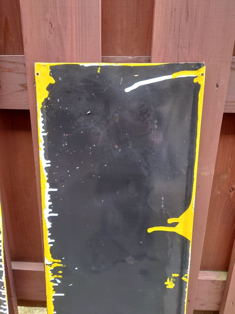 昭和 レトロ ホーロー 看板 丸石 自転車 特大 2枚組 当時物 アンティーク