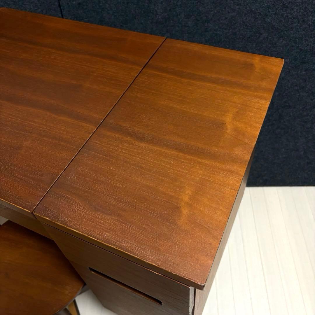 emo エモ ドレッサー 鏡台 スツール 丸椅子 化粧台 コンパクト　天然木