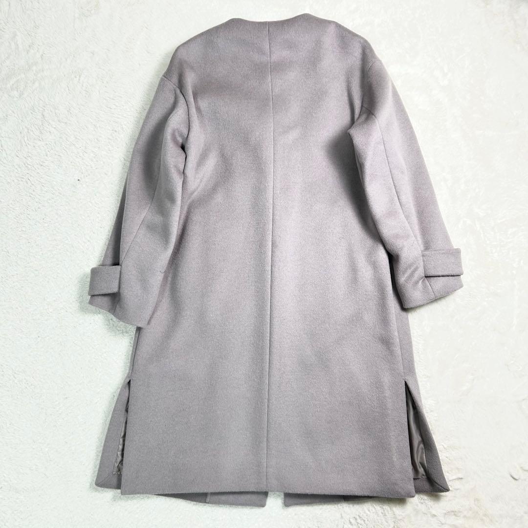 green label アンゴラビーバー スリット ノーカラー コート