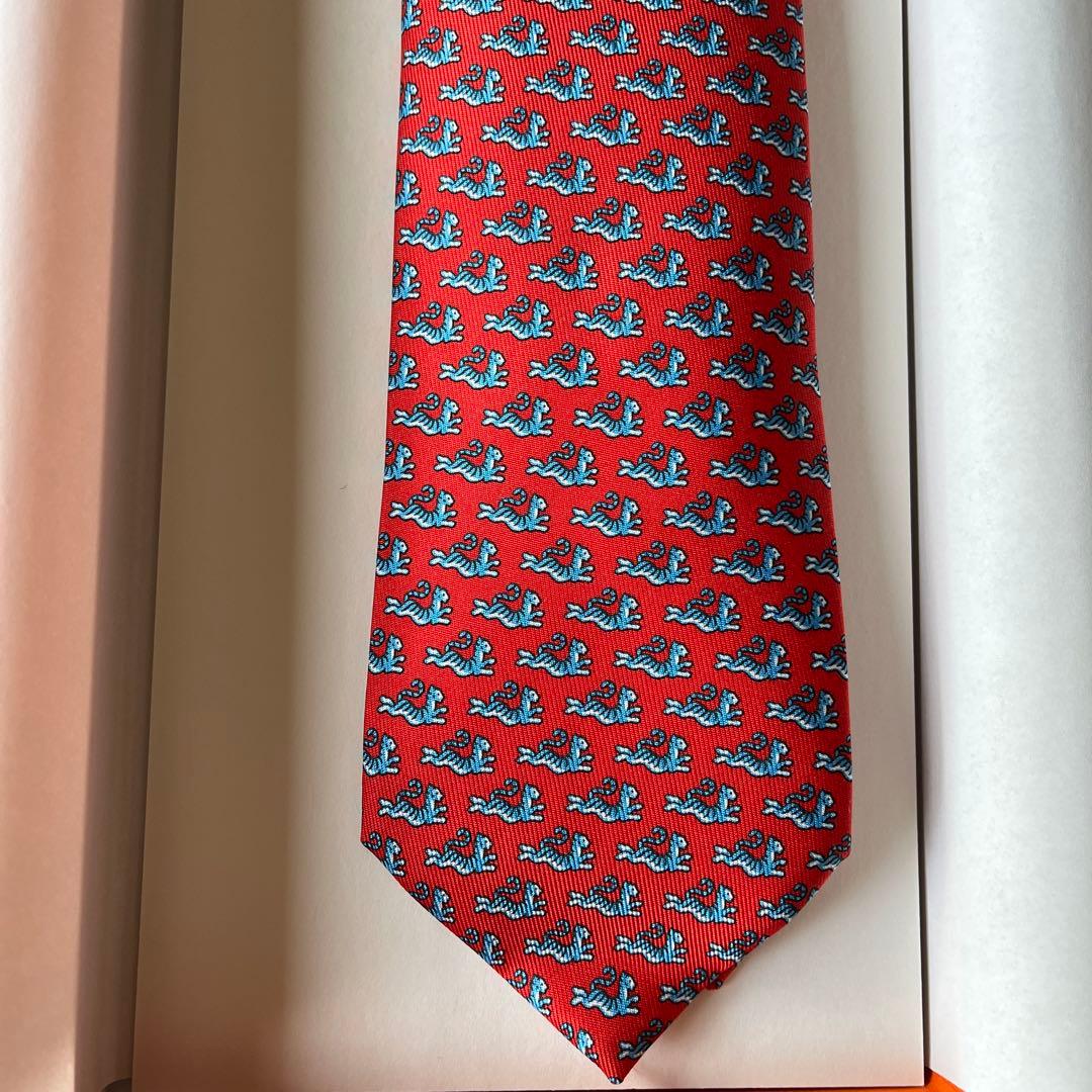 エルメス　ネクタイ　ハッピー・タイガー