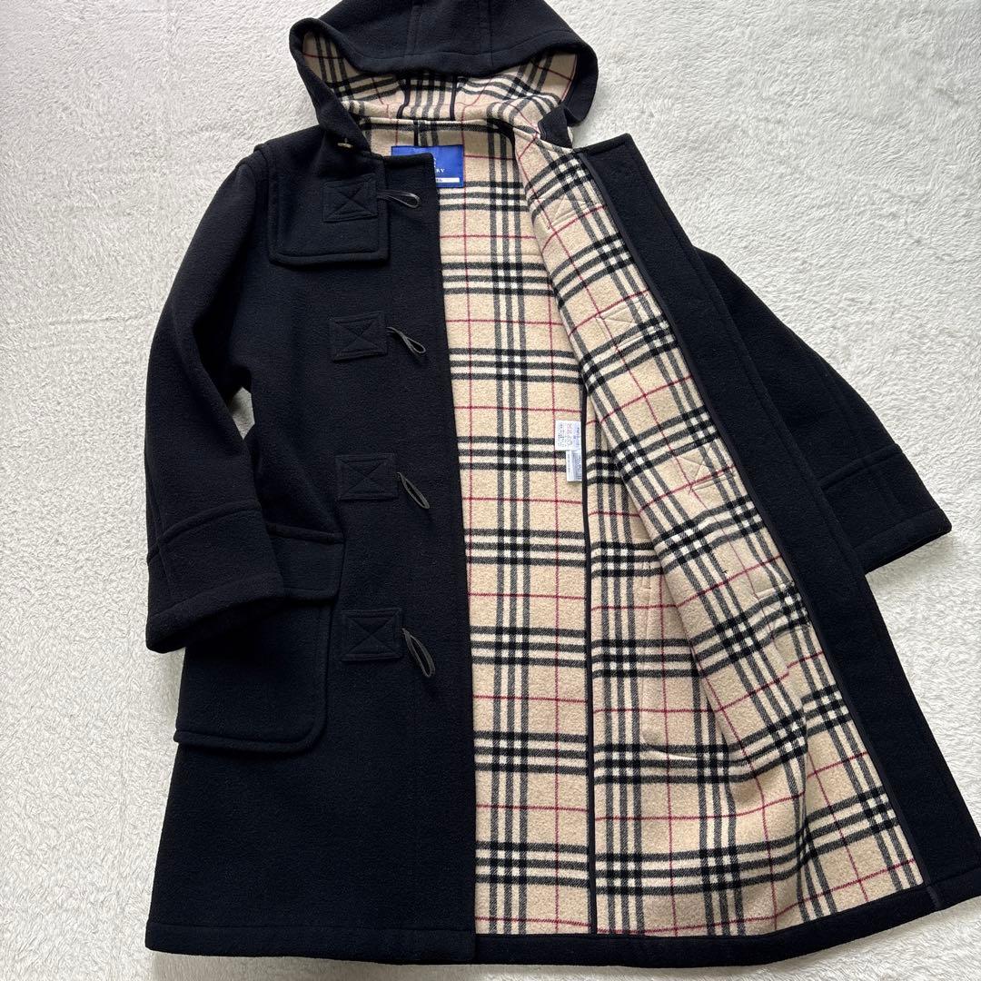Burberryブルーレーベル✨ダッフルコート ノバチェック 黒 38