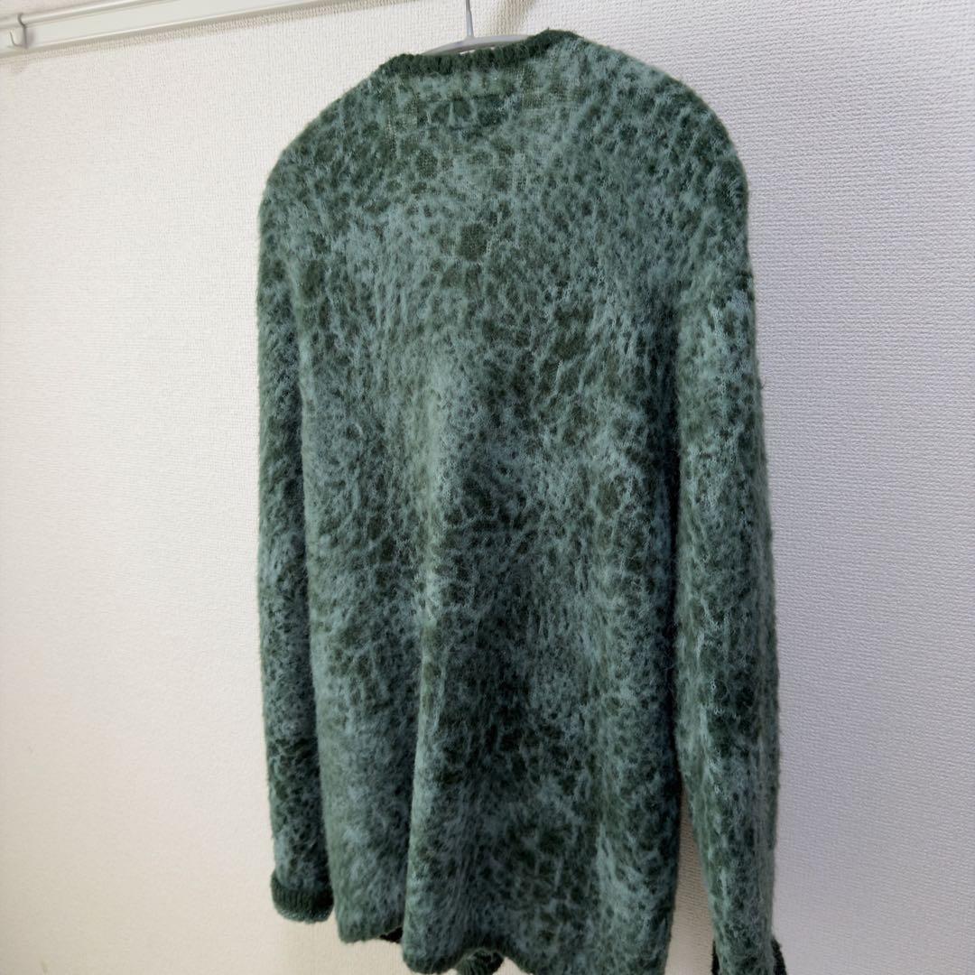NEIGHBORHOOD 22AW ヒョウ柄 モヘアカーディガン グリーン
