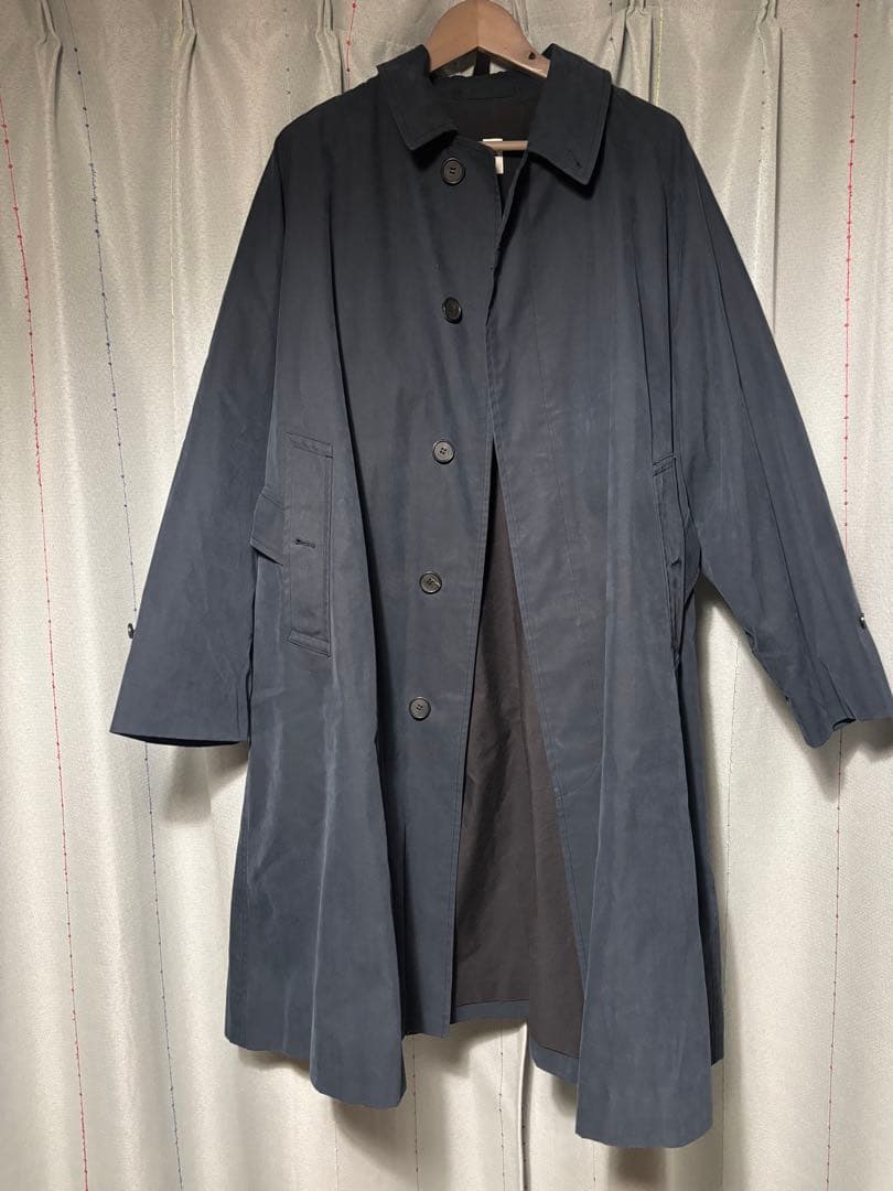 LE レショップ　C/P ギャババルカラーコート ネイビー