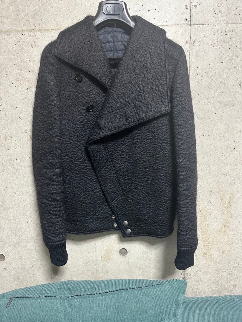 Dior Hommeディオールオム 09awモヘヤ混ラップブルゾン44◆ブラック