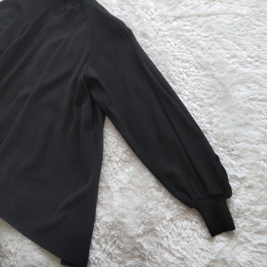 エンフォルド ダブルクロスハイネックブラウス 38 黒