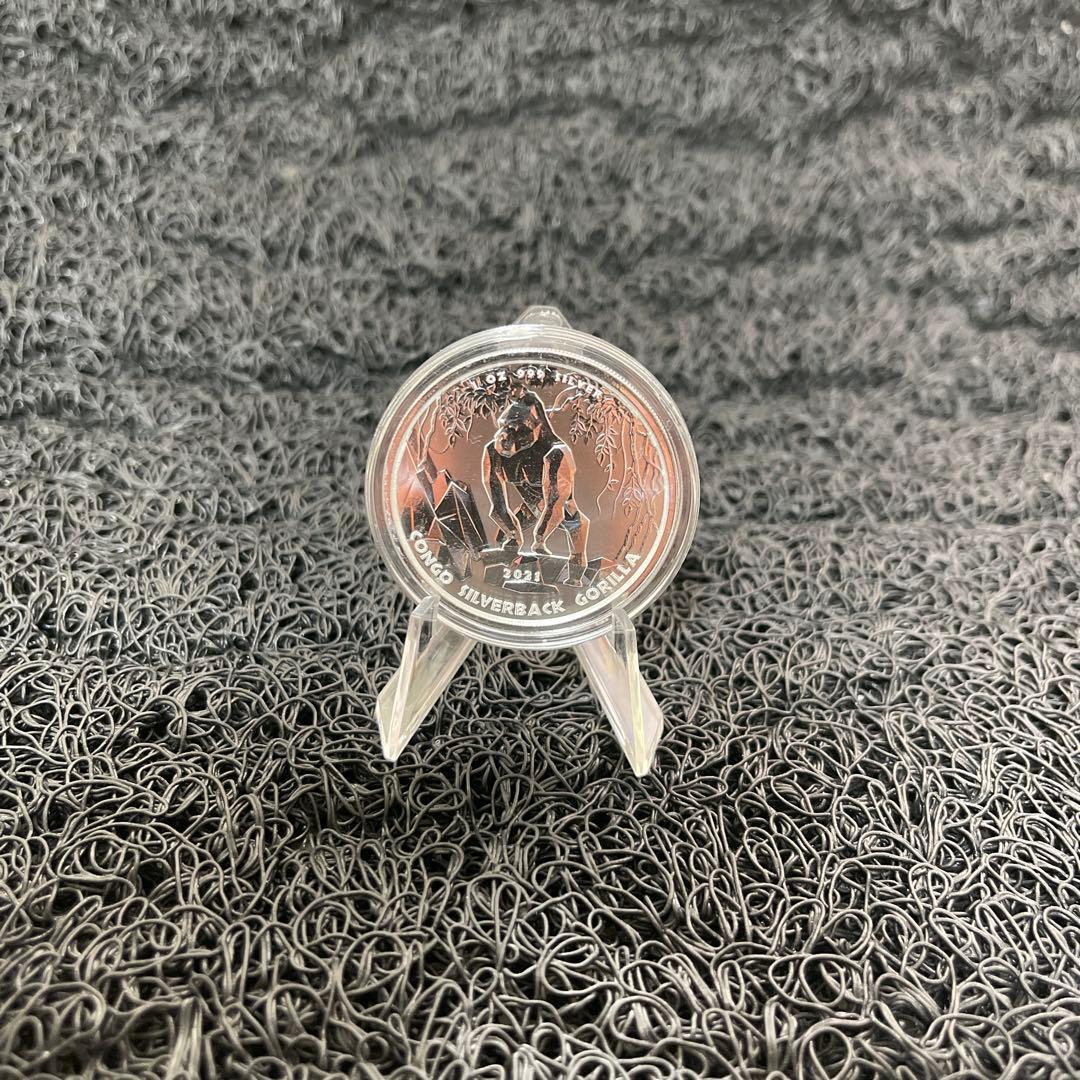 2021年コンゴ「シルバーバックゴリラ」純銀 1オンス