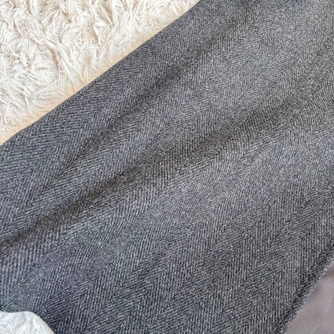 極美品✨ステンカラーコート カシミヤ100% ヘリンボーン ロング丈 XL相当