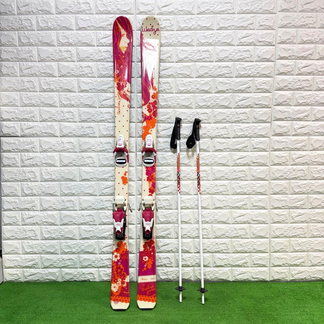 美品　スキー　板　ビンディング　ステッキ　レディース　ケース付　ジュニア　140