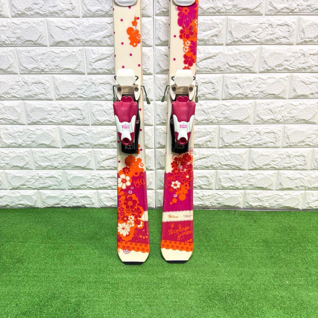 美品　スキー　板　ビンディング　ステッキ　レディース　ケース付　ジュニア　140