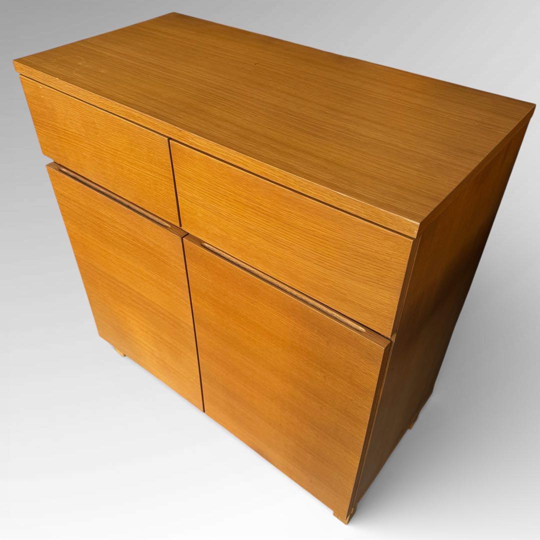無印良品 木製キャビネット 木扉 オーク材 幅80cm 脚付