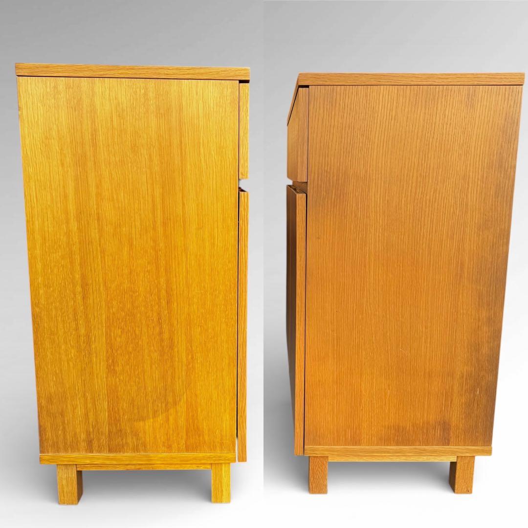 無印良品 木製キャビネット 木扉 オーク材 幅80cm 脚付