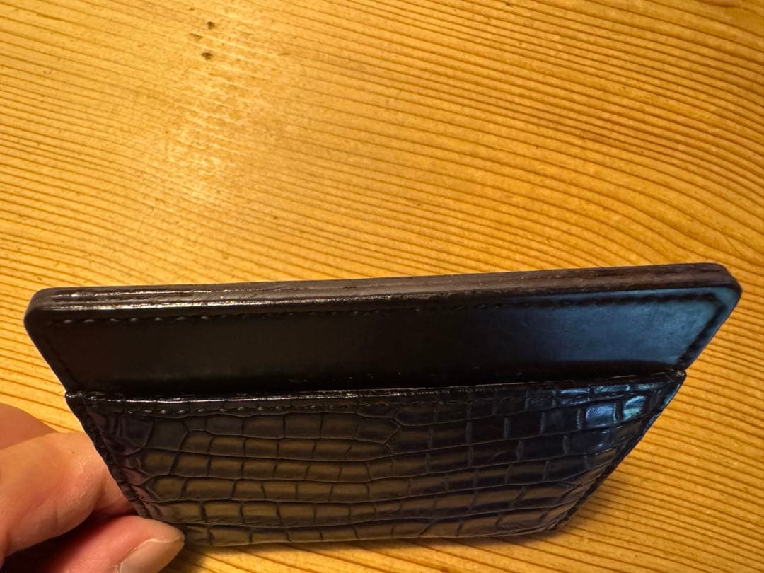 【three2four】紫藍 ポロサス クロコ コンパクト 財布  希少