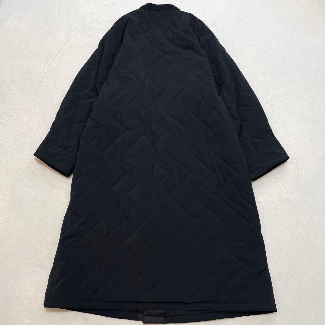 ビアズリー ロングキルティングコート F 中綿 リブ ゆったりめ