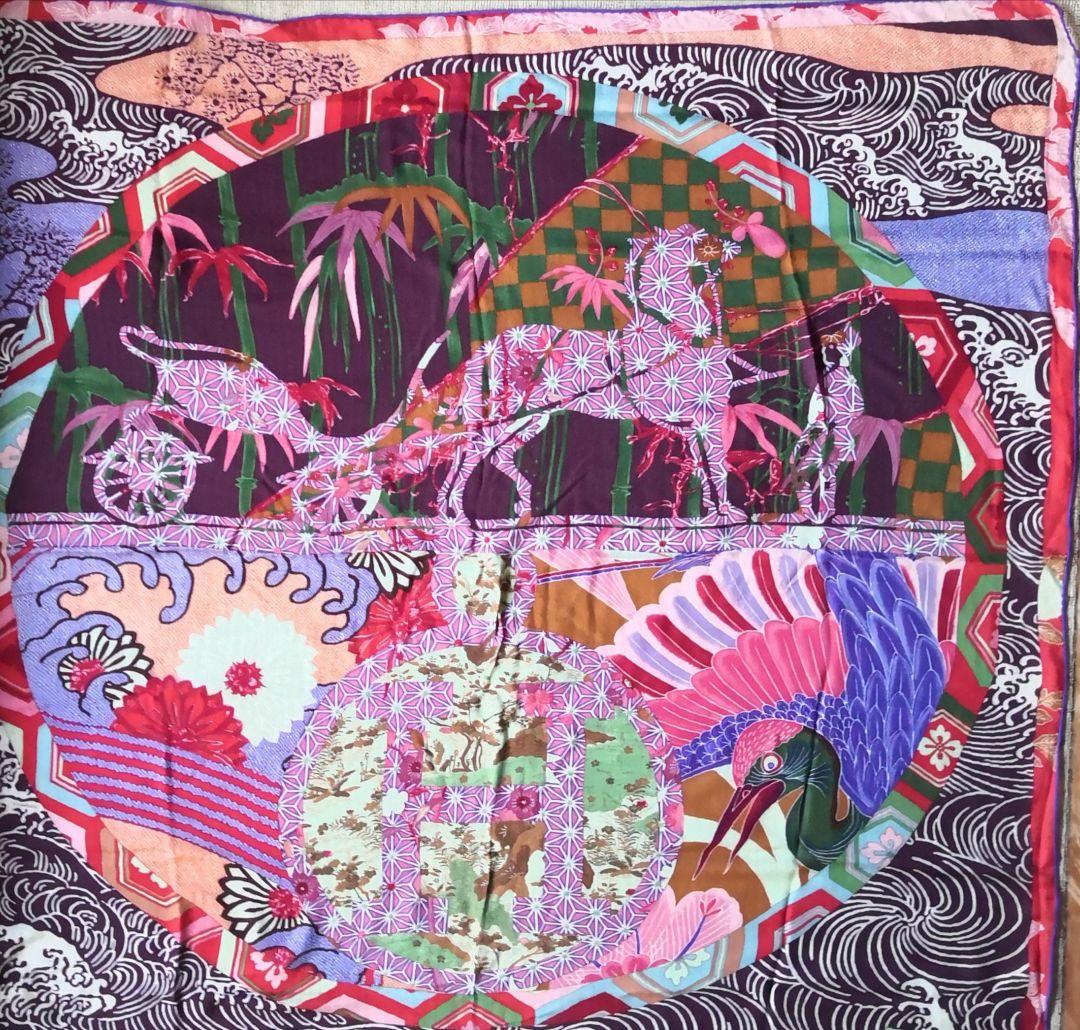 エルメス　HERMES　スカーフ　カレ　ジェアン　キモノエクスリブリス