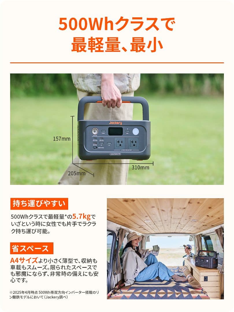 ✨️災害時に✨️Jackery ポータブル電源 500New 512Wh