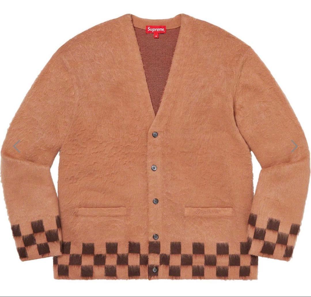 トップス Supreme brushed checkerboard cardigan