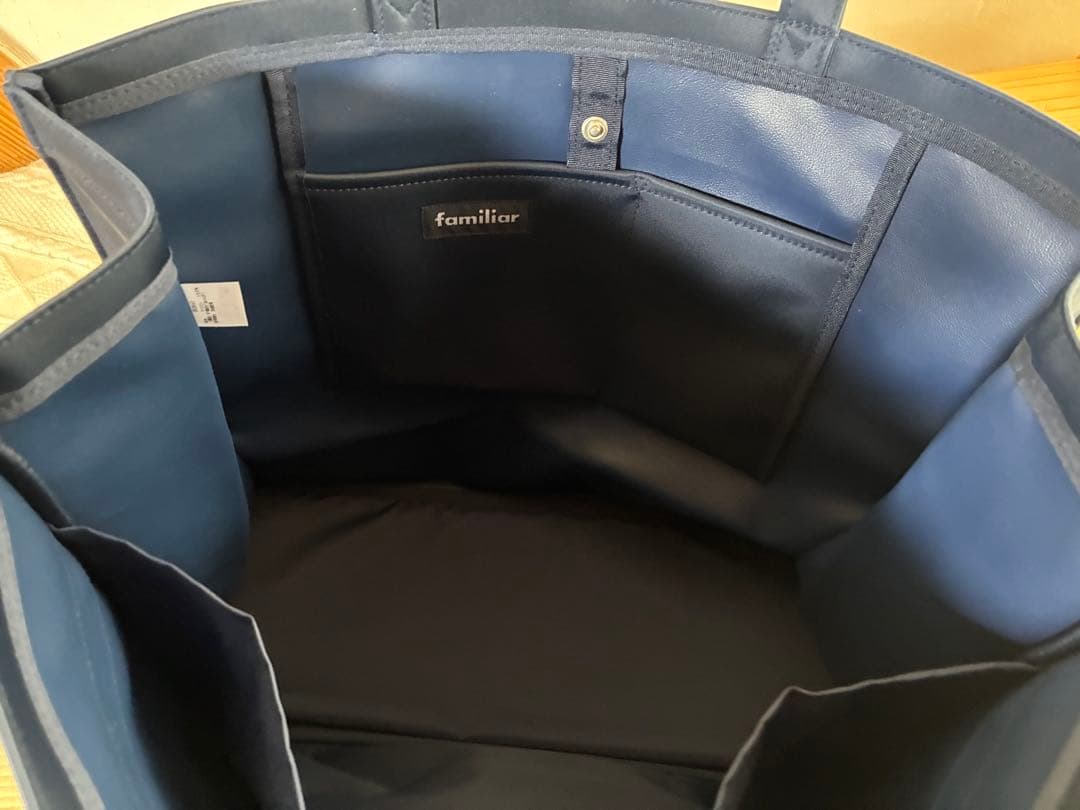 familiar ファミリア ネイビー お受験用トートバッグ 耐水性