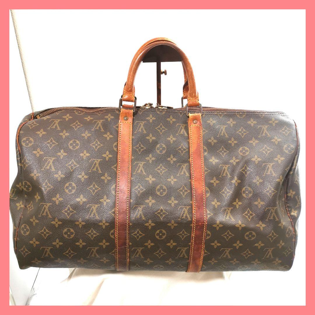 【良品】ルイヴィトン LVモノグラム ボストンバッグ50キーポル付属品