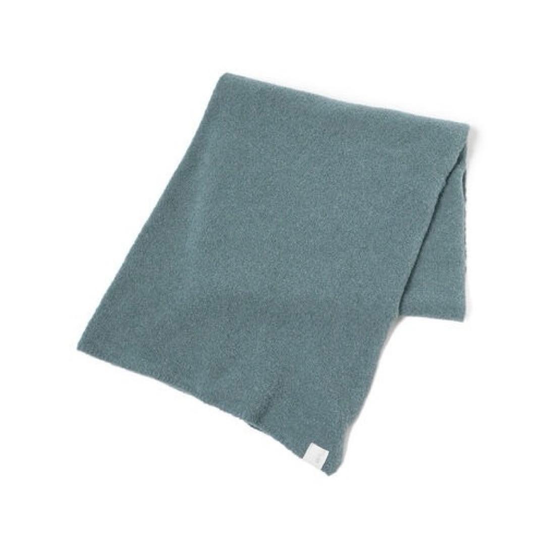 【デミルクス ビームス】AK+1 大判ニットストール/羽織り/くすみブルー