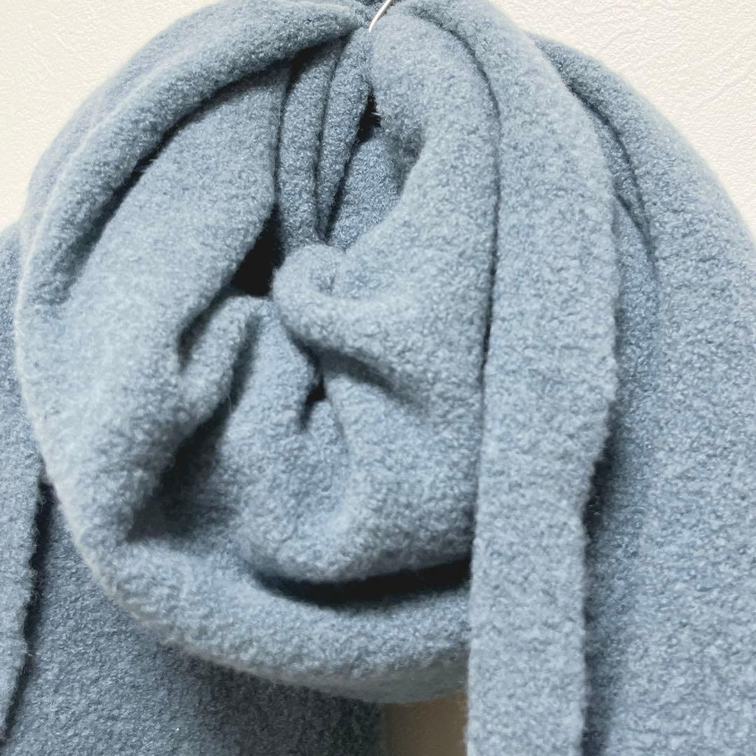【デミルクス ビームス】AK+1 大判ニットストール/羽織り/くすみブルー