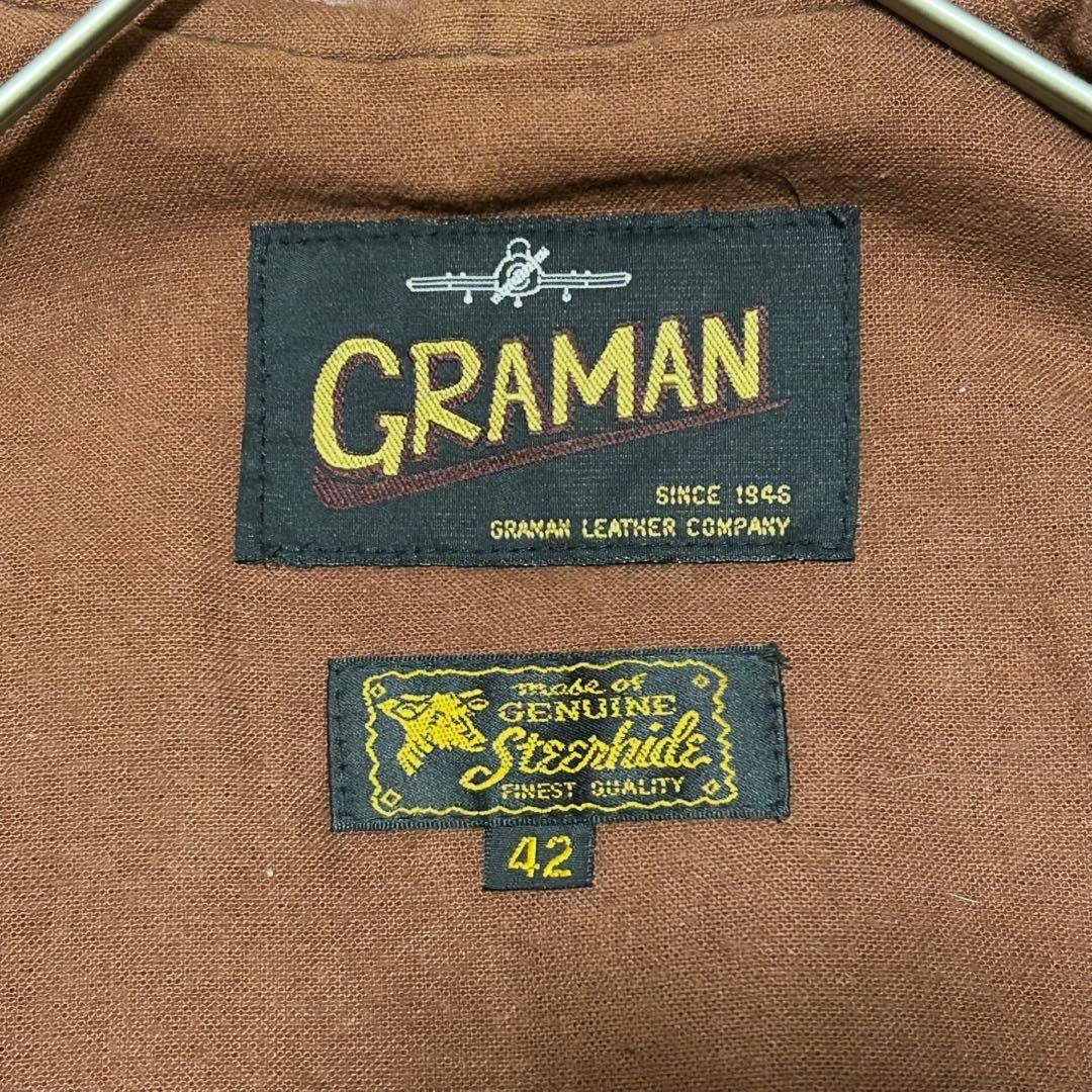 GRAMAN COWHIDE シングルライダース 本革 牛革 カウハイド 古着
