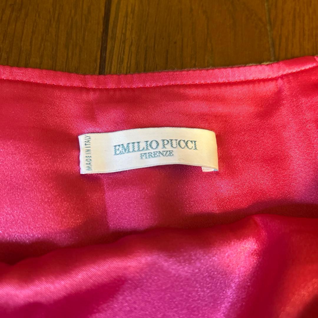 【エミリオプッチ】ピンク系プッチ柄 ウールペンシルスカート 36