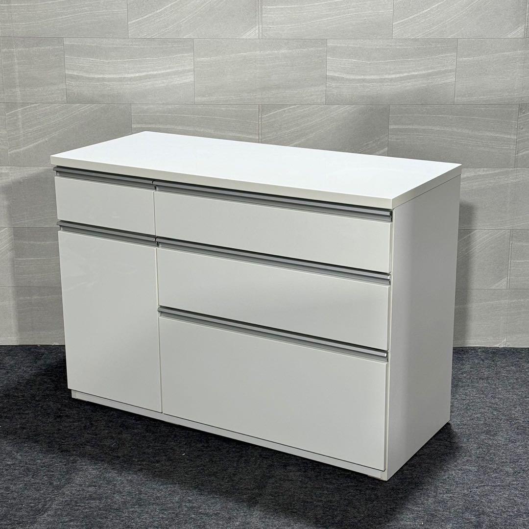 ニトリ キッチンカウンター 幅120cm 食器棚 レンジ台 収納 d3355